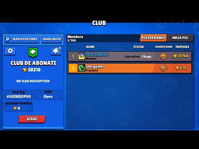 PRIMUL MEU ABONAT DE PE NOUL MEU CLAN *CLUB DE ABONATI* PE NULL'S BRAWL