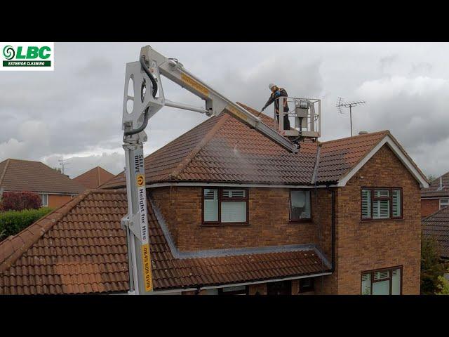 Pressure Washing A Roof - Very Satisfying To Watch!