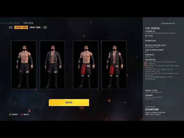 CM Venom has entered the CAW Contest @GoreAndPerkins and also he is up on Community Creations!