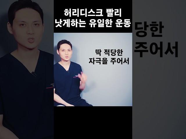 허리디스크 빨리 낫게하는 유일한 운동