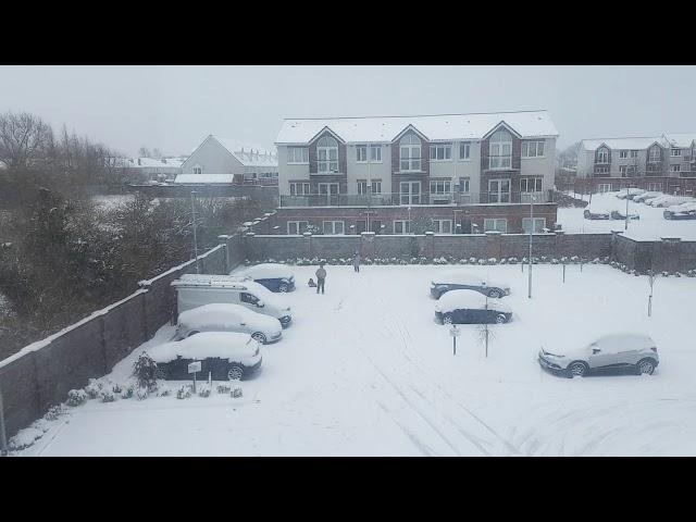 Heavy snowfall Dublin Ireland 28 Feb 2018