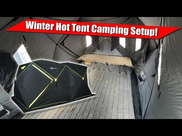 Cabelas / Bass Pro Shops XPS Wide-Bottom Rectangular Thermal Hub Ice Shelter | New Hot Tent Setup