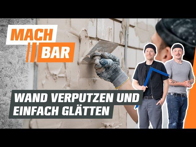 Wand verputzen und mit Kartätsche glätten | OBI