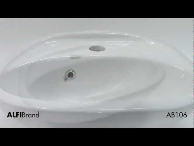 White Porcelain Bathroom Sink - Rounded Basin by Alfi brand Model:AB106