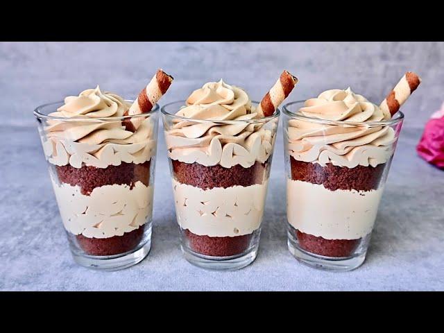 Coffee mousse dessert in 5 minutes! Everyone is looking for this recipe! No baking, no gelatine.