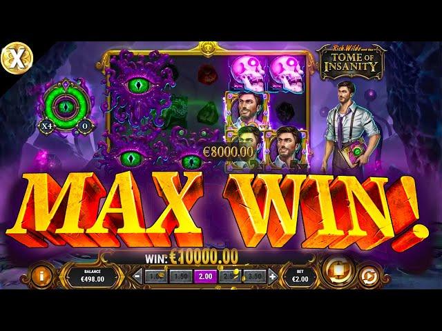 Spectacular MAX WIN in Rich Wilde and the Tome of Insanity  NEW Online Slot Epic Big Win!