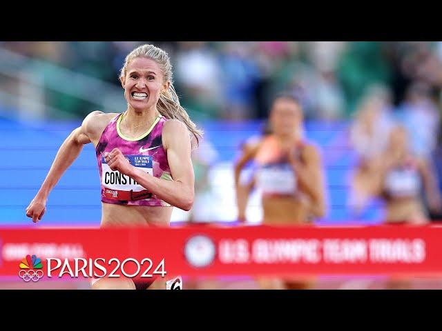 Valerie Constien sets TRIALS RECORD in chaotic steeplechase final, clinches Paris spot | NBC Sports