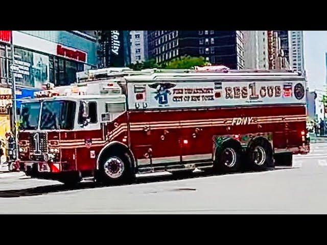 FDNY RESPONDING COMPILATION 132 FULL OF BLAZING SIRENS & LOUD AIR HORNS THROUGHOUT NEW YORK CITY.