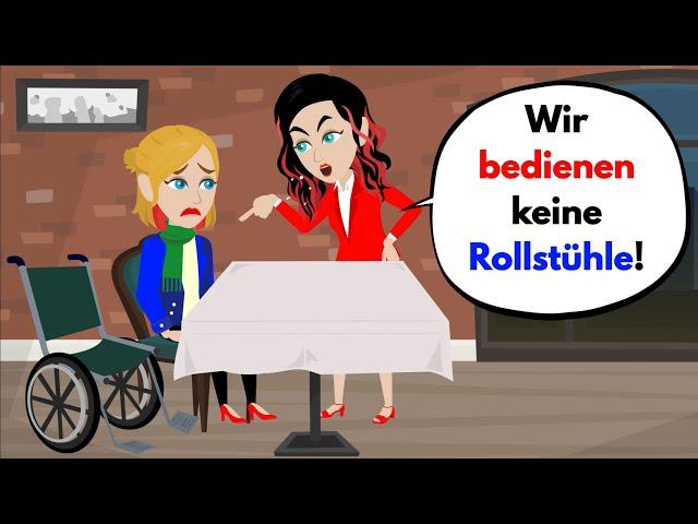 Learn German | Ms. Neuer was bullied in the restaurant! Vocabulary and important verbs