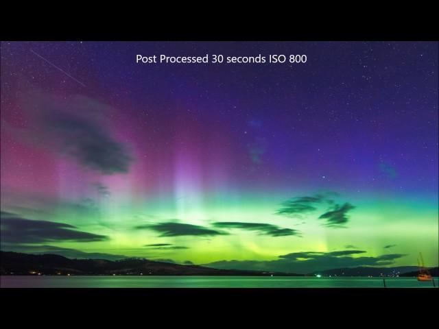 Original RAW vs Post Processed JPEG for Aurora Australis examples