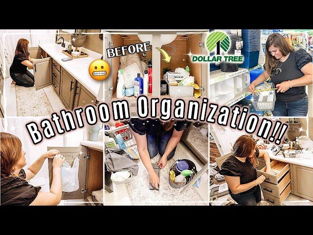 BUDGET BATHROOM ORGANIZATION 2023 :: DOLLAR TREE ORGANIZING IDEAS + DECLUTTERING