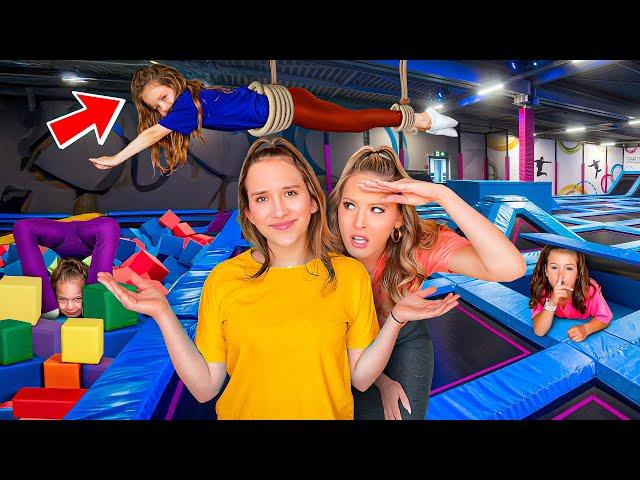 EXTREME HIDE & SEEK CHALLENGE AT TRAMPOLINE PARK 🫣 #cute #trampoline #fun #trendy #challenge #bff