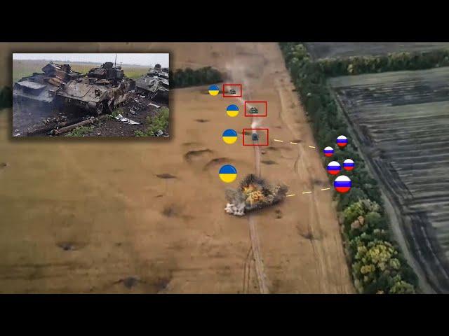 Russian Artillery Destroys Three Ukrainian Combat Vehicles in Kursk: Destruction Footage!!