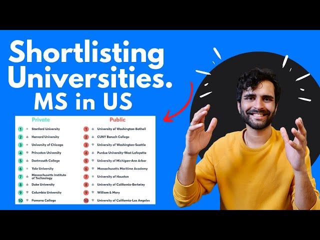 Shortlisting Universities for MS in US | Watch this now!