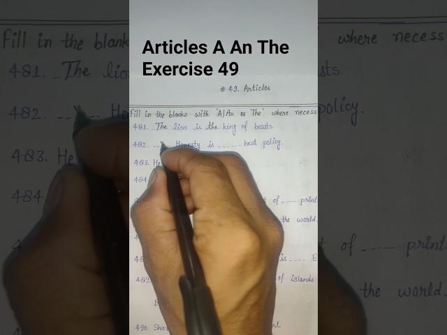 Use of Articles A An The Exercise 49| #trending #shortvideo #viral #youtubeshorts #shorts