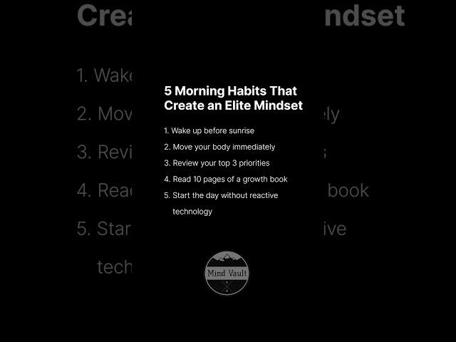 5 Morning Habits That Create an Elite Mindset