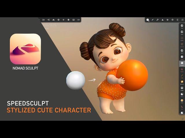 Stylized cute character sculpting in Nomad Sculpt 3d modelling on ipad pro m4 #nomadsculpt #zbrush