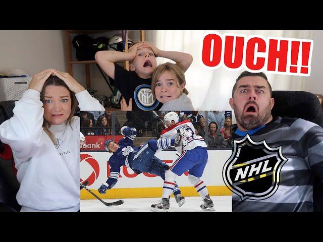 Family of Rugby Fans Reacts to NHL Hockey's Biggest Hits!!