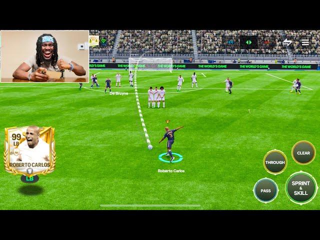 99 Chronicles R.Carlos Powerful Driven Free-Kick is INSANE - FC MOBILE