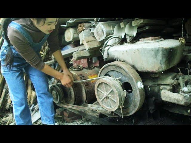 The genius girl repaired the diesel engine 20 years ago. After the repair, the power generation w