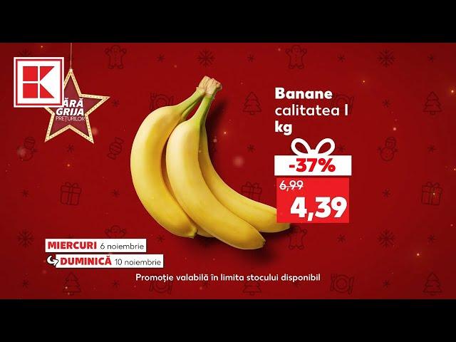 Oferta Kaufland din 6-10 noiembrie: banane, spată de porc, detergent capsule pentru rufe