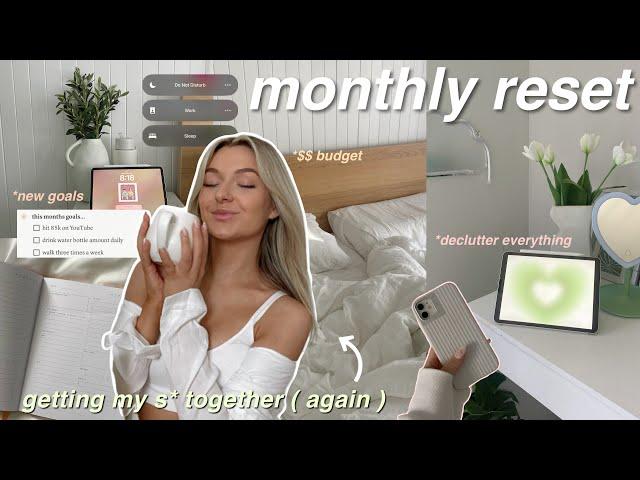 MASSIVE MONTHLY RESET ROUTINE ( february goals, getting my life together, decluttering EVERYTHING )