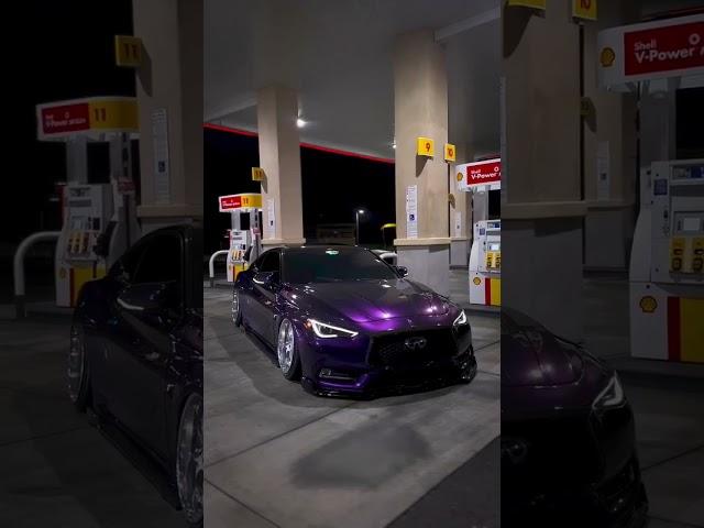 Midnight purple twins.  @victor.flicktors #cars #vinylwrap #infinity #lexus #ls #la #custom #q60