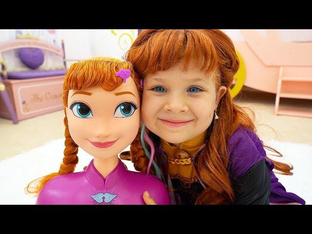 Diana as Princess Elsa and Anna