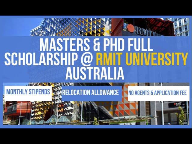 No Agent| No IELTS| No application fee| $35,885 Stipend for MSc & PhD Scholarship at RMIT University