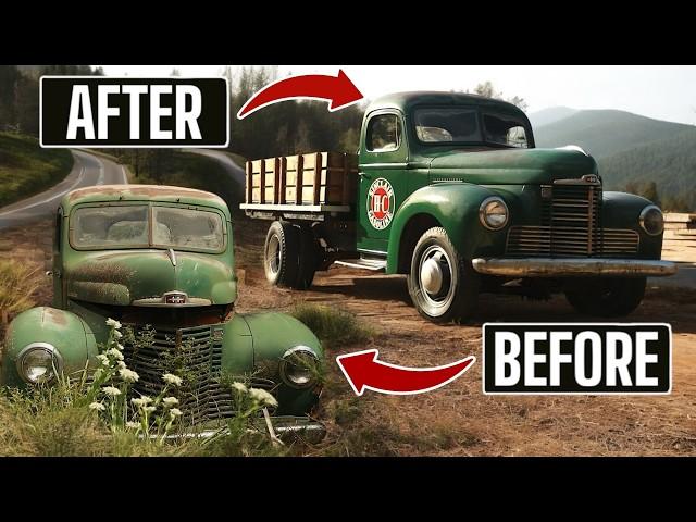 Amazing Transformation on Abandoned Fuel Truck | 1947 IH KB3, Will It Run After 30 Years? | RESTORED