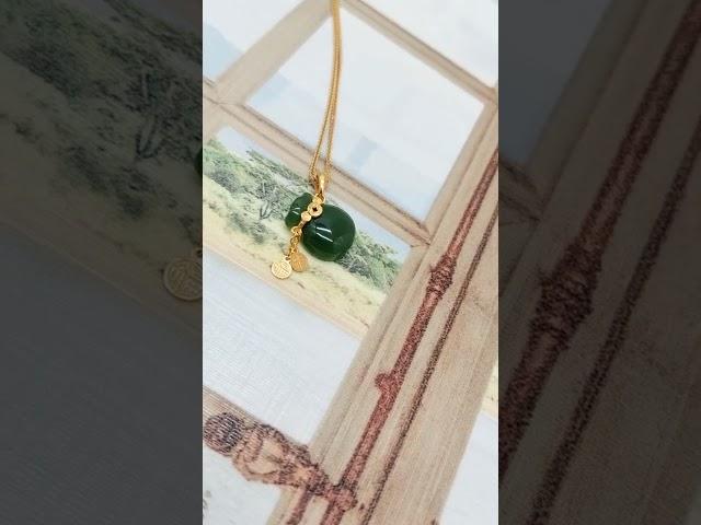 【SUNFEEL 999 Gold Hetian Jade Lucky Bag Necklace】An Emblem of Fortune! #jewelry