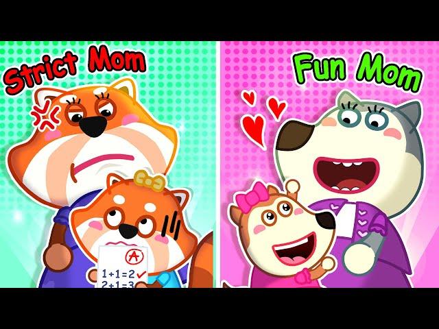 When Your Mother is A Teacher! | Series About Mommy Wolf Family | Cartoon for Kids