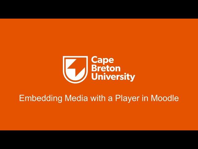 Embedding Media with a Player in Moodle