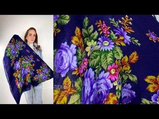 Tuch Russisch Schal - Russian shawls - Châles Foulard Russe - Trachtentuch aus Wolle SOLNUSHKA
