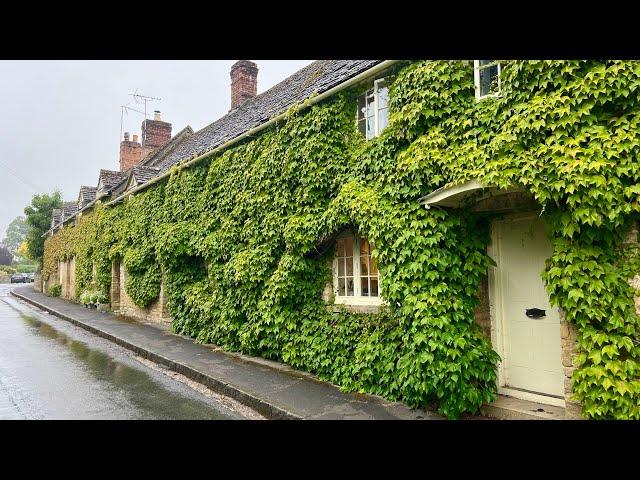 Rainy Day Walk in a Dreamy Cotswold Village - ENGLAND