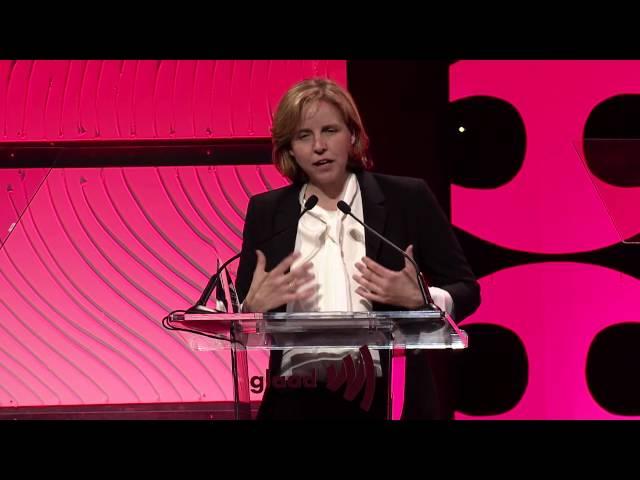 Susan Wojcicki presents Megan Smith with the Ric Weiland Award at #glaadgala San Francisco