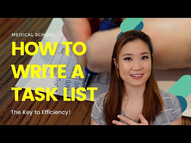 Ace Medical School Clinical Rotations: How to Write an effective TASK LIST