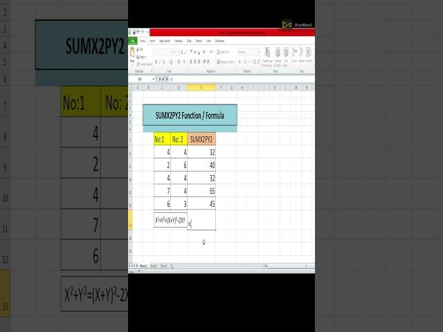 SUMX2PY2 Function | How to Used Formula in ms Excel  | Design By Minhaj |