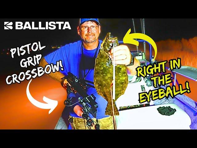 **SHOOTING FLOUNDER** at Night with a Pistol Grip CROSSBOW!