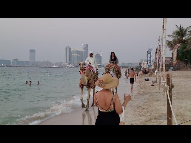 Dubai Marina summer walk: "JBR The Beach" Dubai's most famous tourist beach