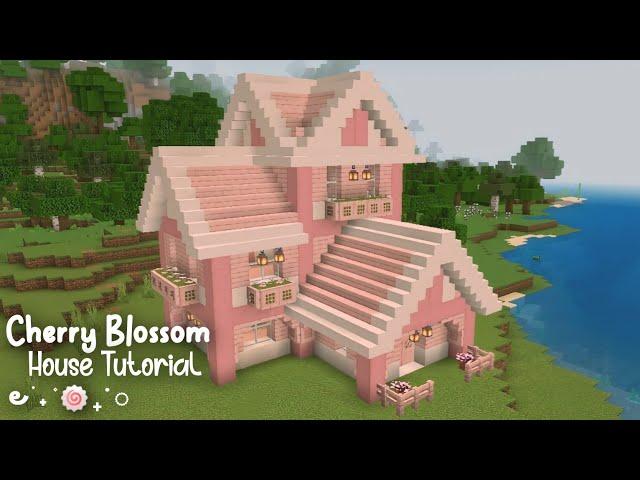 Minecraft Cherry Blossom house tutorial (easy!)