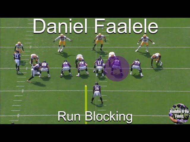 Daniel Faalele - Ravens vs Packers - Run Blocking & Pass Pro - Preseason Week 3 - Timestamps