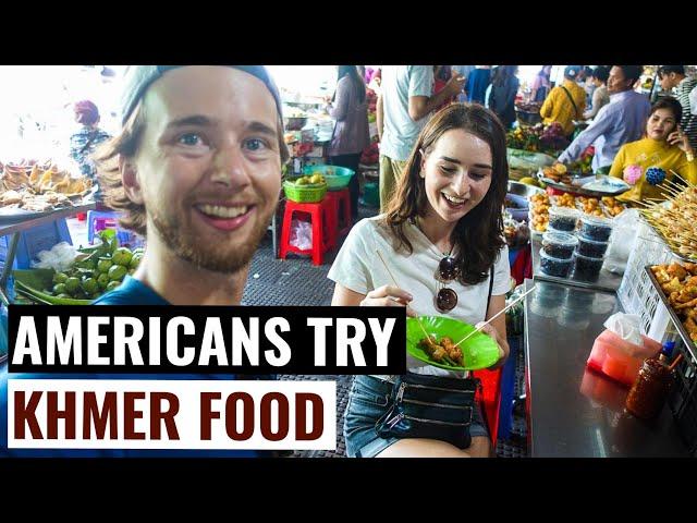 PHNOM PENH FOOD TOUR (Americans Try Cambodian Food)