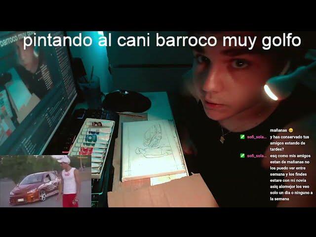 Pintando al Cani Barroco con nightcore de fondo