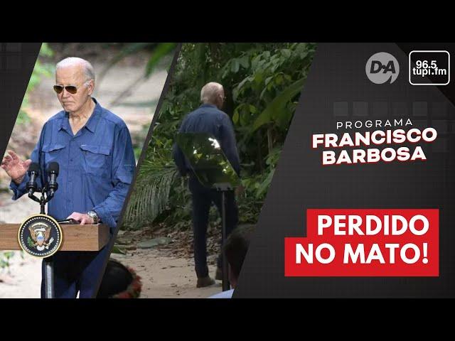 Joe Biden vira meme ao caminhar em direção à floresta após entrevista em Manaus