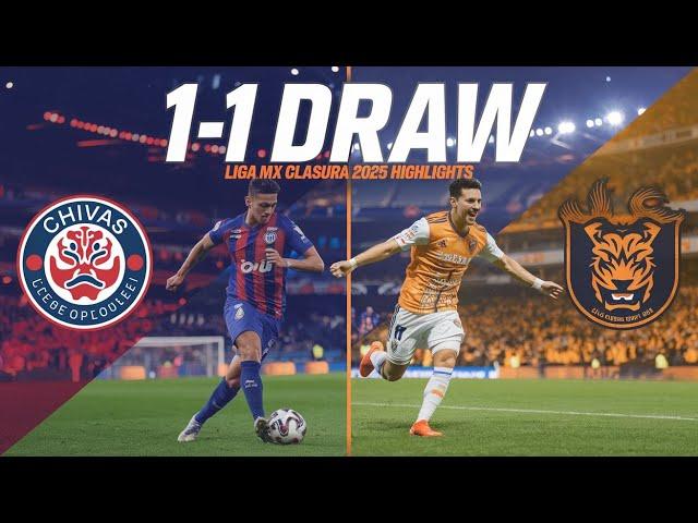 "Chivas vs Tigres 1-1 Highlights | Liga MX Clausura 2025 | Wilke's Debut Goal & Brunetta Equalizer"