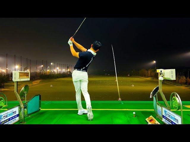 ASMR golf driving range session in South Korea 