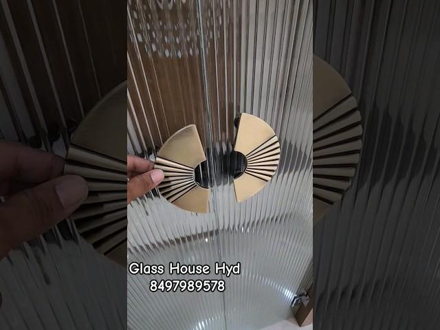 #letest Hendel pooja room Fluted Tuffan Glass Openable door #poojaroom #glass #hyderabad