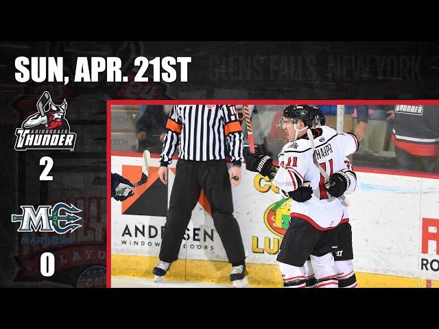 Highlights 4/21/24 Maine Mariners 0 - Adirondack Thunder 2