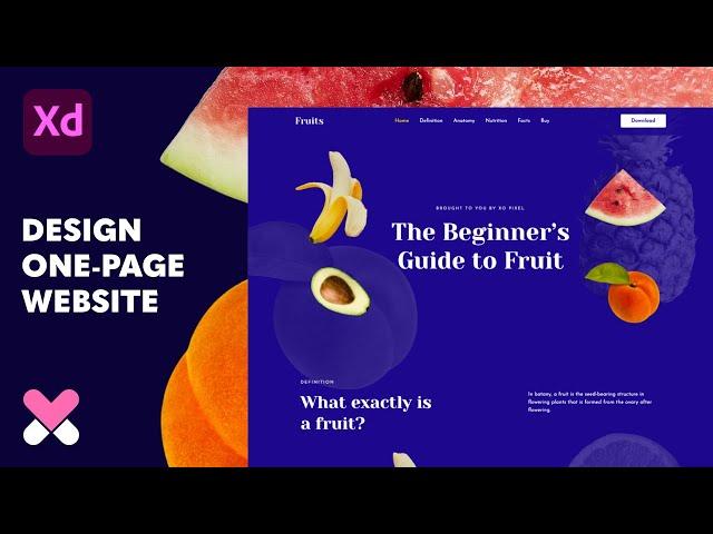 Design One-Page Fruit Themed Website in Adobe XD